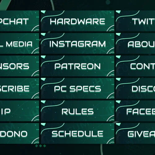 Green Twitch Panels