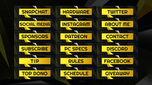 Yellow Twitch Panels