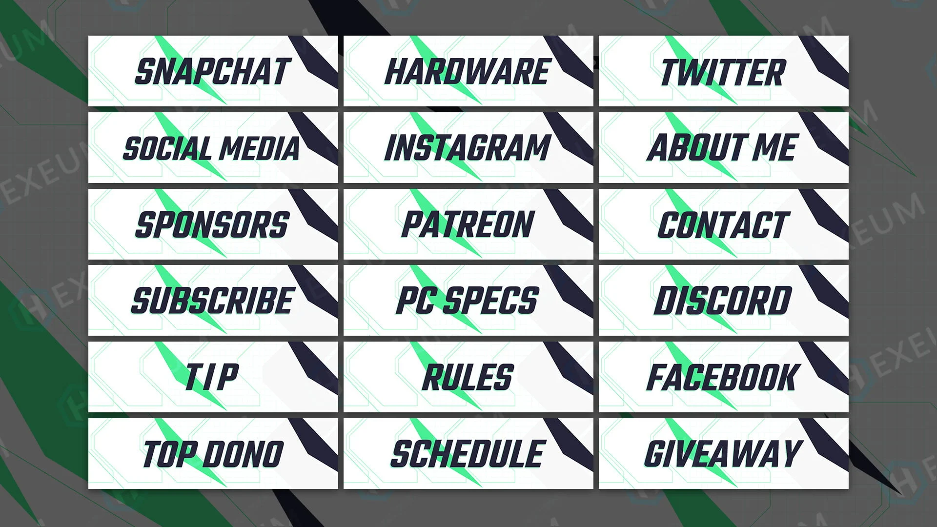 Green Twitch Panels