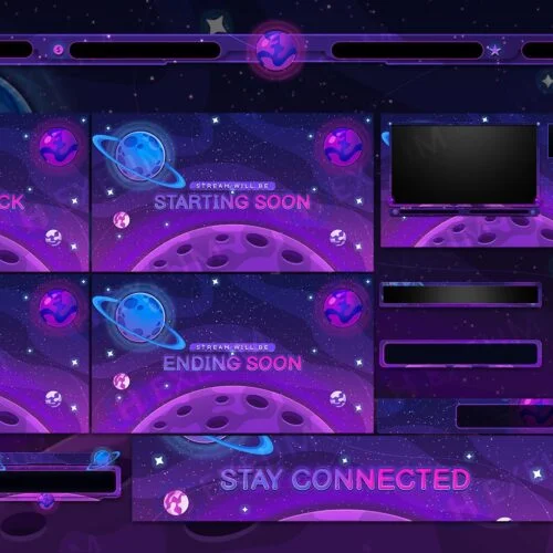Space Twitch Overlay package stream layout