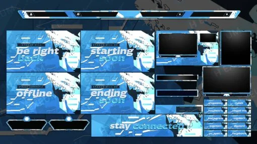 samurai twitch overlay package stream layout