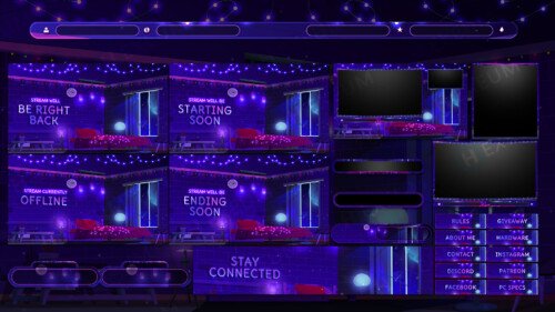 cozy twitch overlay package stream layout