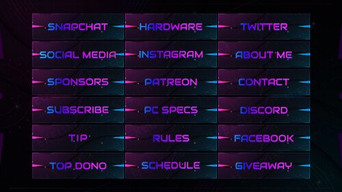 Neon Twitch Panels