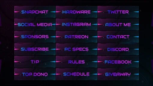 Neon Twitch Panels