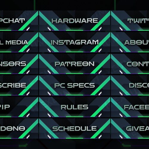 Green Twitch Panels