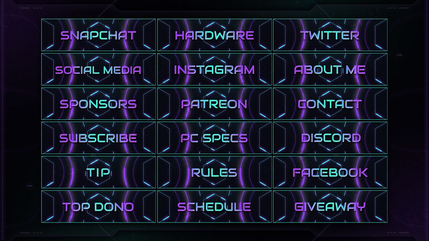 Invasion, Sci-fi Twitch Panels : Futuristic Channel Buttons - Hexeum