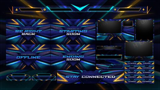 rocket league twitch overlay package stream layout