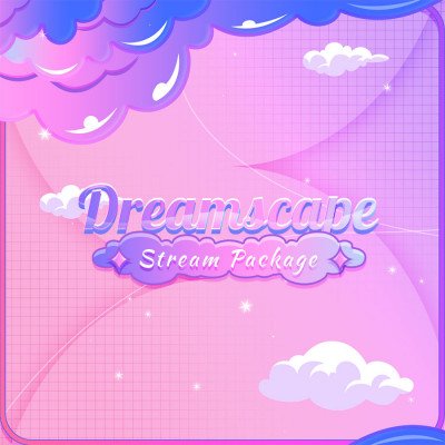 cute clouds twitch overlay package