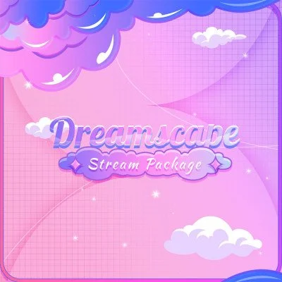 cute clouds twitch overlay package