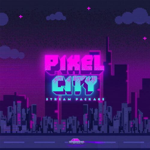 Pixel City Animated Twitch Overlay