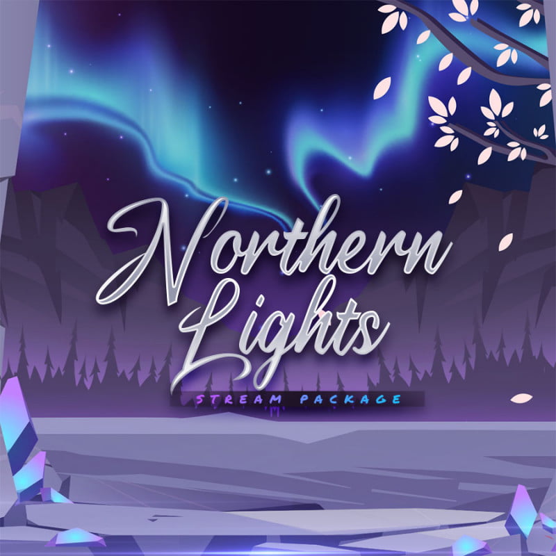 4 X Twitch Streaming Overlays Northern Lights Gaming 