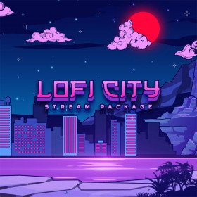 Lofi City Animated Twitch Overlay Package - Hexeum