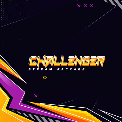 Challenger Purple and Yellow Animated Twitch Pack