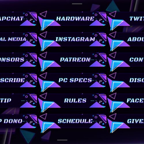 Purple and Blue Twitch Panels