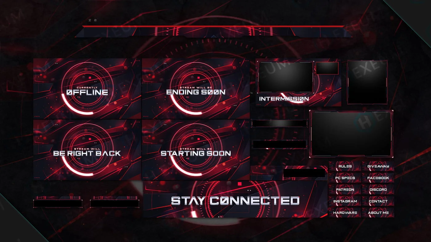 Razor Red Chat Overlay for Twitch,  & Streamlabs OBS