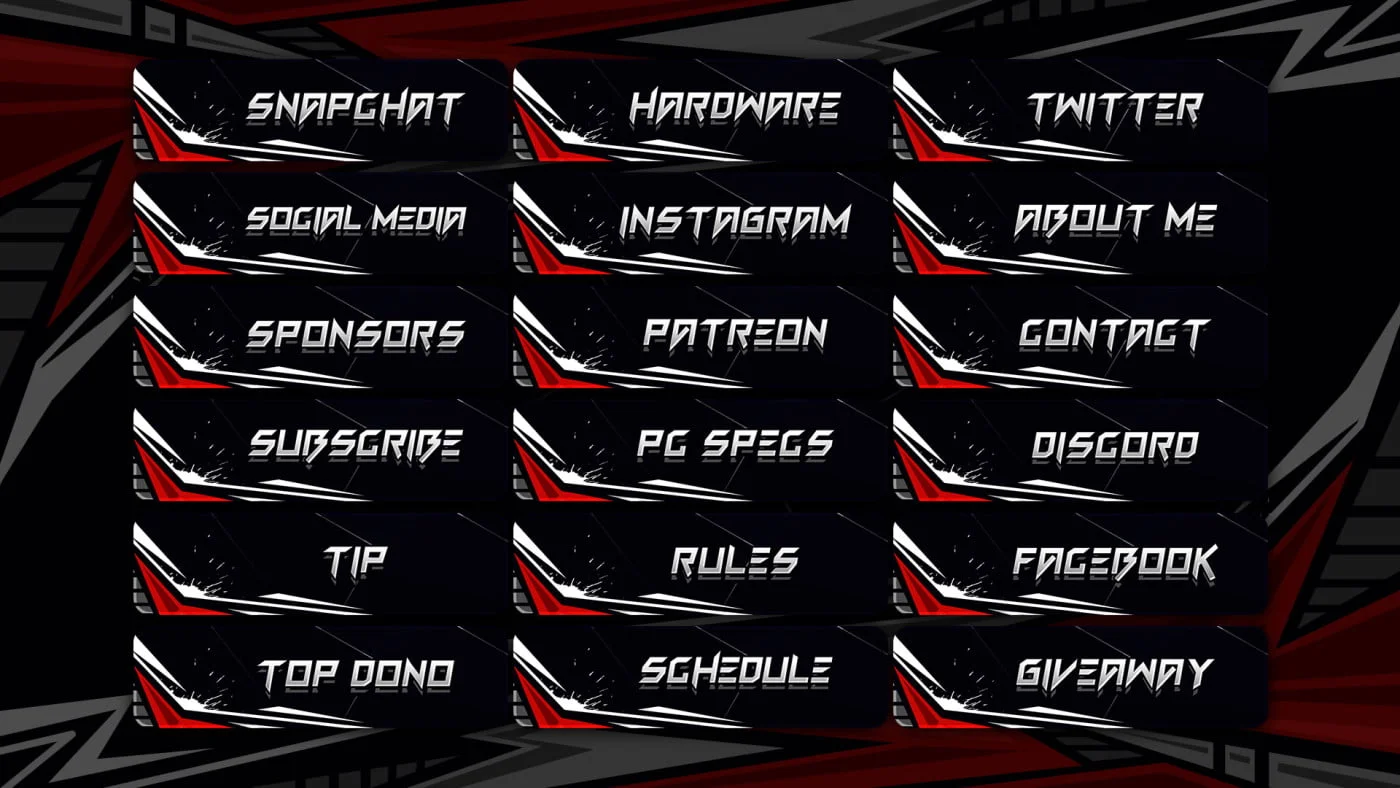 free red twitch panels