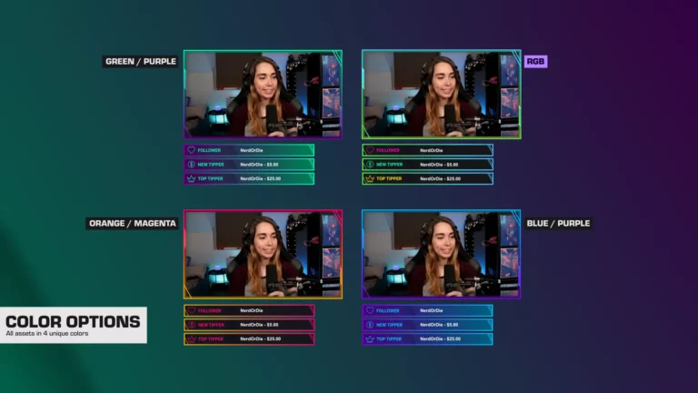 free multi color stream overlays for twitch