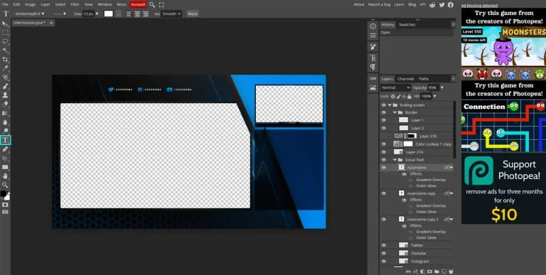 Editor online gratuito de overlays para Twitch