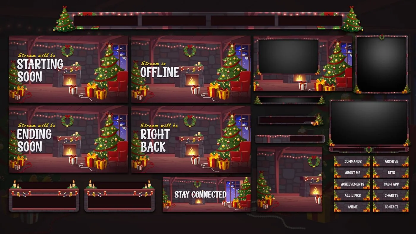 Cozy Winter Christmas Stream Overlays Twitch X 4 Gaming 