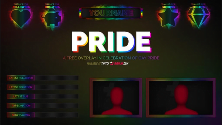 gay pride free stream overlays for OBS youtube twitch