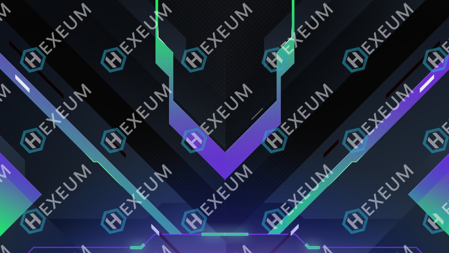 Labyrinth : Green Stream Background - Hexeum