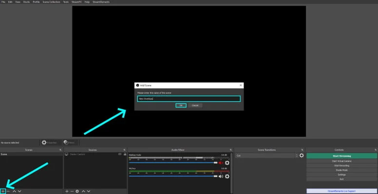 creating a new scene in obs instructions