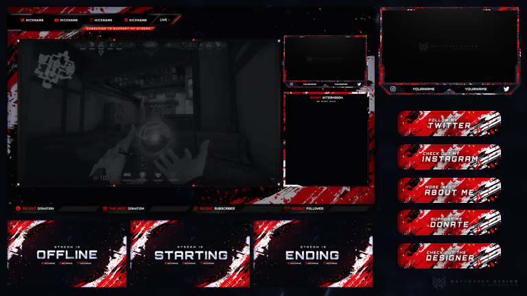bloody horror free stream overlays for OBS youtube twitch