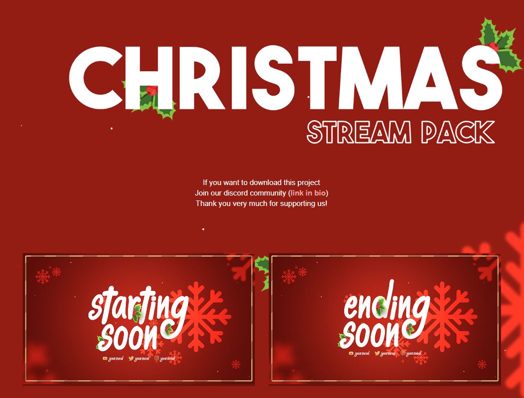 free behance christmas stream overlay package