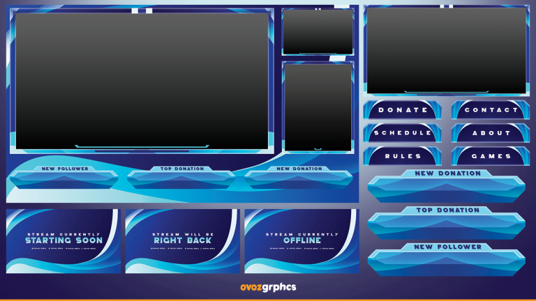 blue graphics for streamers