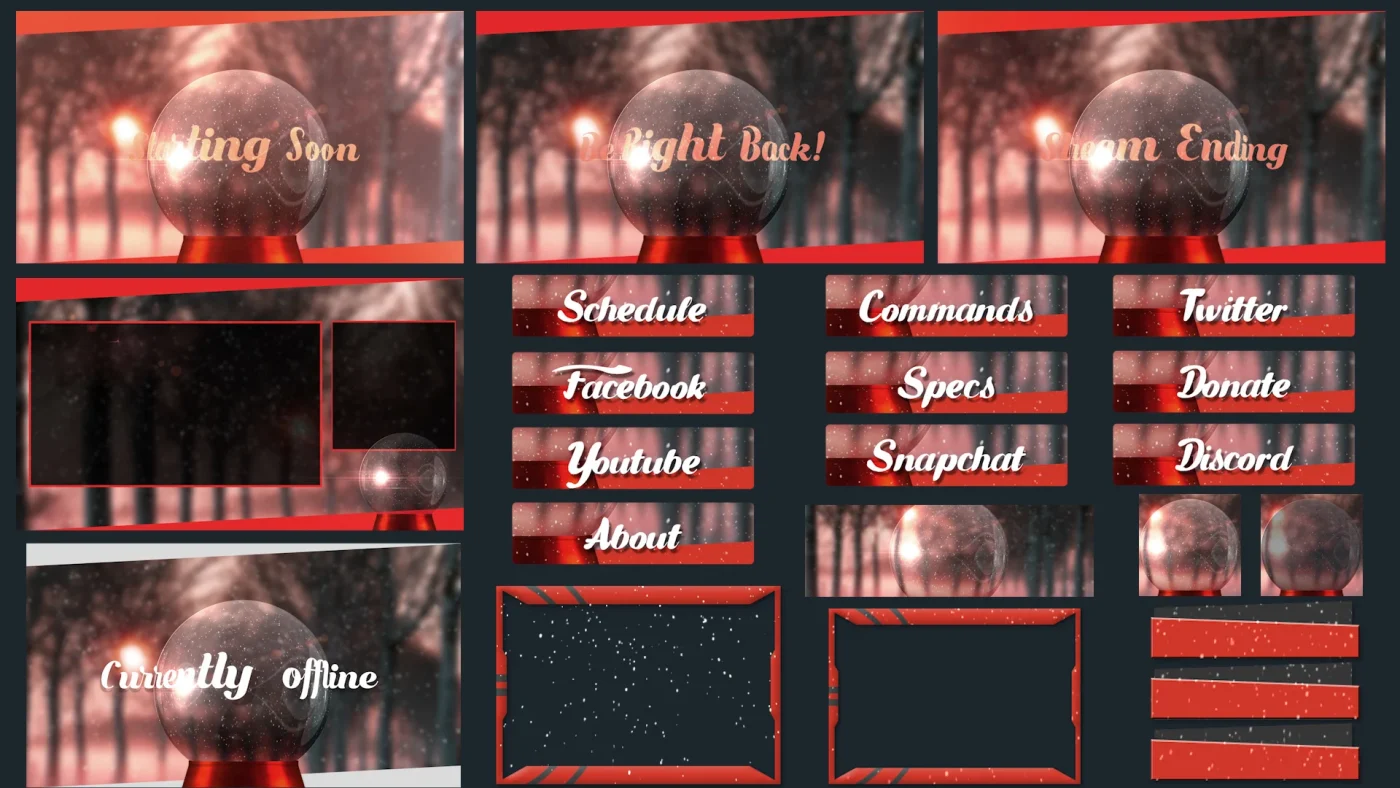 snowy Christmas twitch overlay by gael level