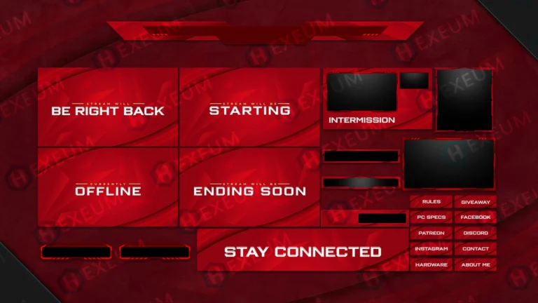 free red stream overlays for twitch