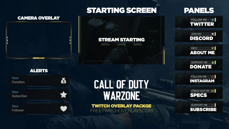 warzone free stream overlays for OBS youtube twitch