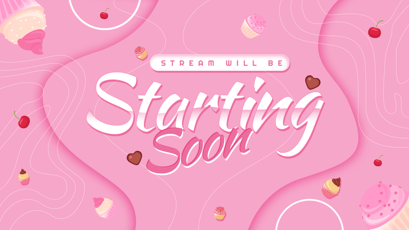 free cute pink stream starting soon screen