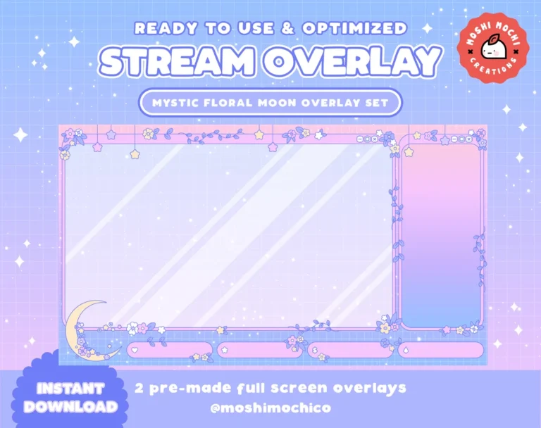 mystic pink vtuber stream overlay