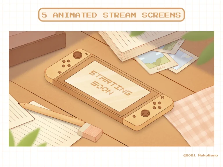 brown vtuber stream overlays cosy