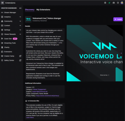 voicemod twitch extension