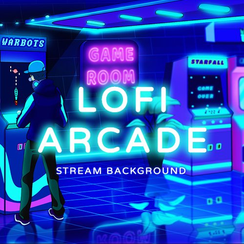 Lo-fi Arcade Neon Stream Background