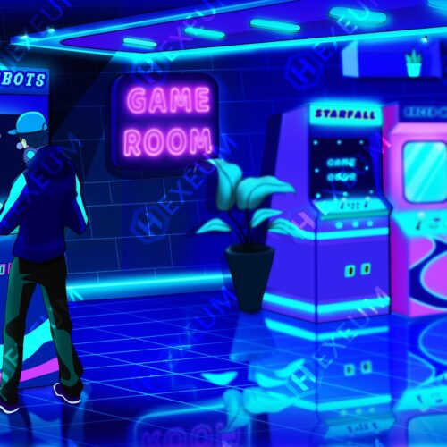 Neon Arcade Stream Background