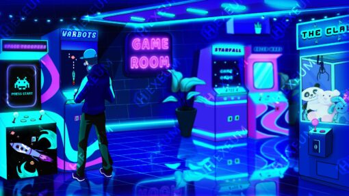 Neon Arcade Stream Background