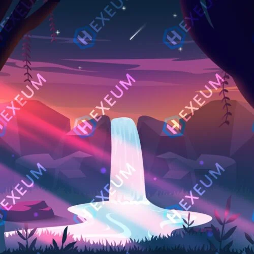 Fantasy Waterfall Stream Background