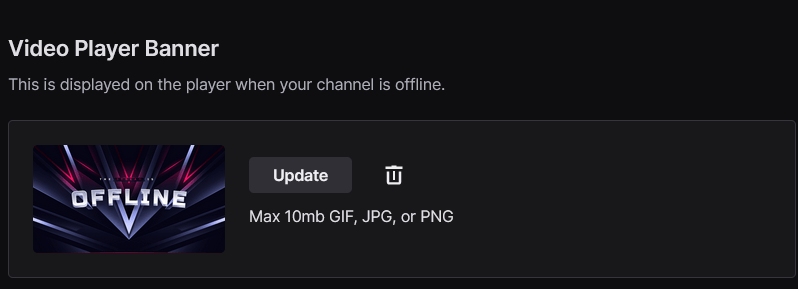 changing a twitch video player banner