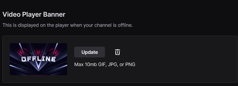 twitch video player banner not working