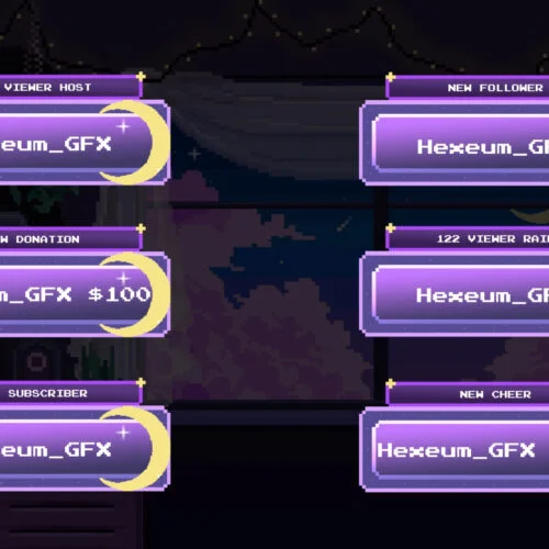 Pixel Lofi Twitch Alerts