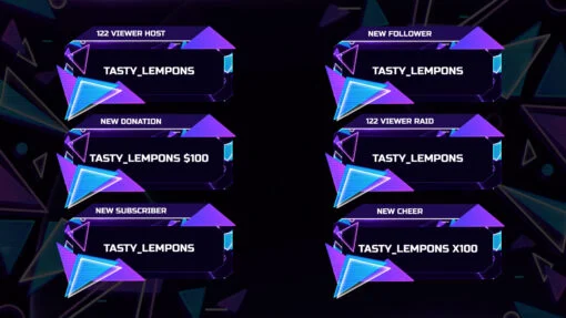Purple and Blue Twitch Alerts