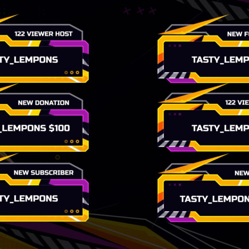 Purple and Yellow Twitch Alerts