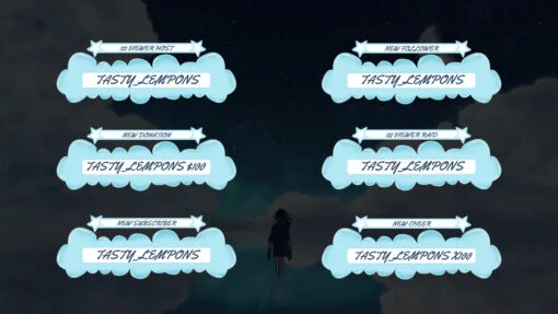 Cute Blue Twitch Alerts