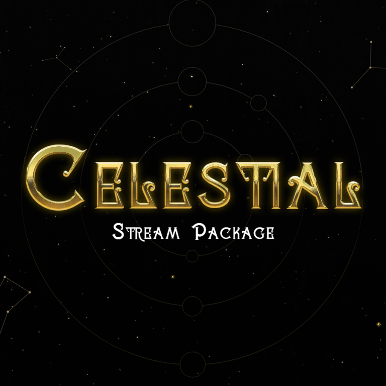 Gold Celestial Twitch Overlay Package For Obs 