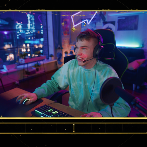 celestial webcam overlay gold