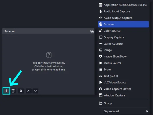 adding browser source to obs