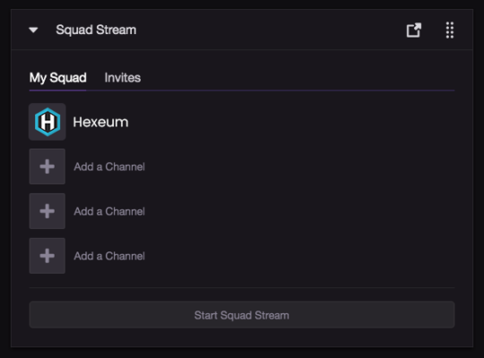 squad stream create invites panel